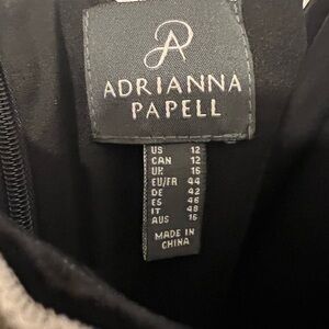 Adrianna Papell Black Velvet Halter Jumpsuit with Pearl Accents